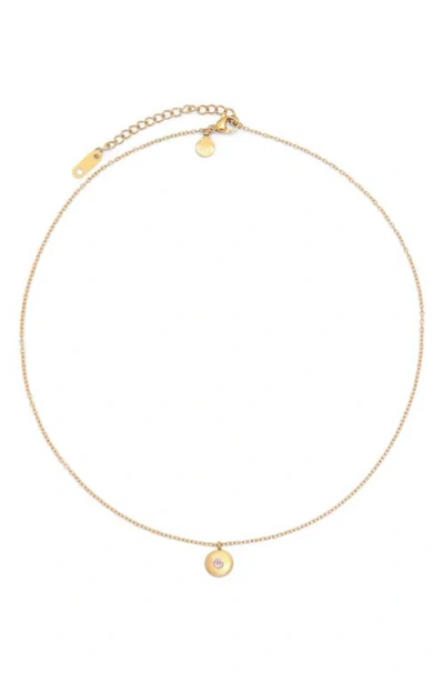 PETIT MOMENTS PETIT MOMENTS BIRTHSTONE DISC PENDANT NECKLACE