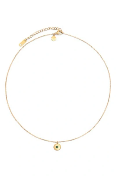 PETIT MOMENTS PETIT MOMENTS BIRTHSTONE DISC PENDANT NECKLACE