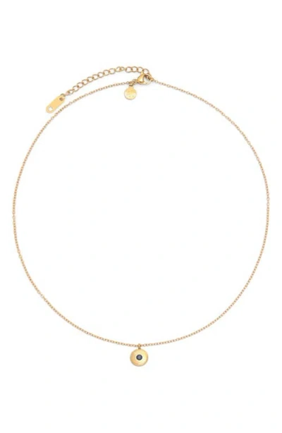 Petit Moments Birthstone Disc Pendant Necklace In Gold
