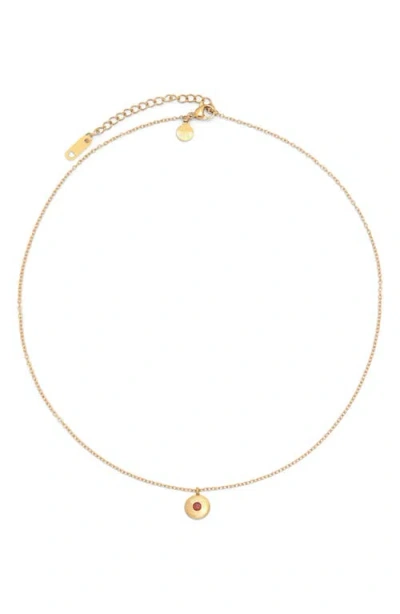 PETIT MOMENTS PETIT MOMENTS BIRTHSTONE DISC PENDANT NECKLACE