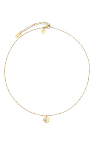 PETIT MOMENTS PETIT MOMENTS BIRTHSTONE DISC PENDANT NECKLACE