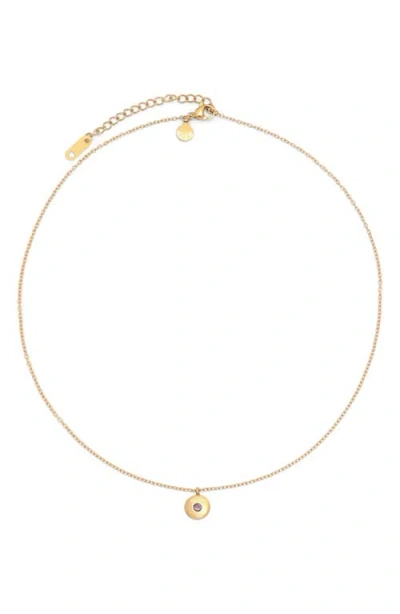 PETIT MOMENTS PETIT MOMENTS BIRTHSTONE DISC PENDANT NECKLACE