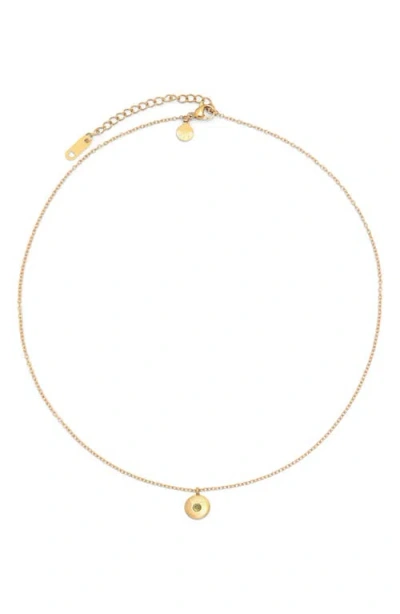 PETIT MOMENTS PETIT MOMENTS BIRTHSTONE DISC PENDANT NECKLACE