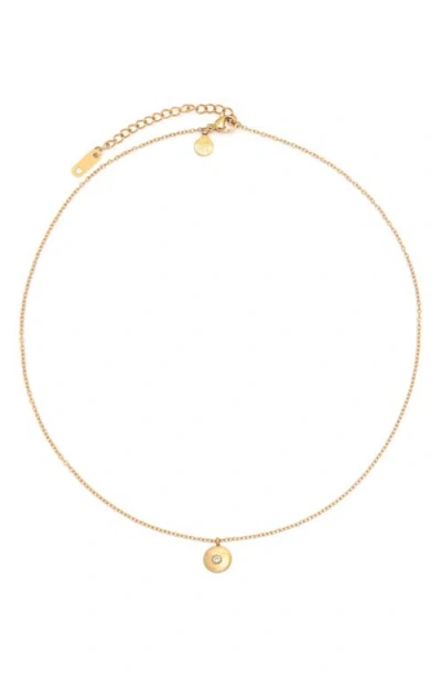 Petit Moments Birthstone Disc Pendant Necklace In Gold