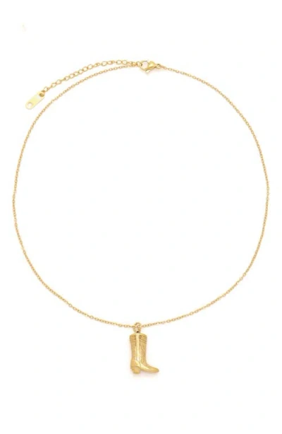 Petit Moments Boot Pendant Necklace In Gold