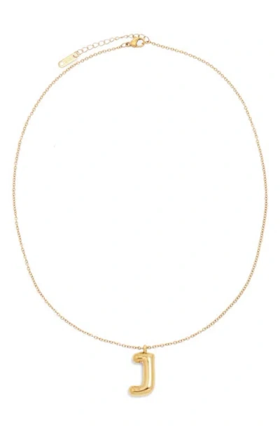 Petit Moments Bubble Initial Necklace In Gold - J