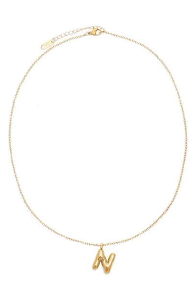 Petit Moments Bubble Initial Necklace In Gold - N
