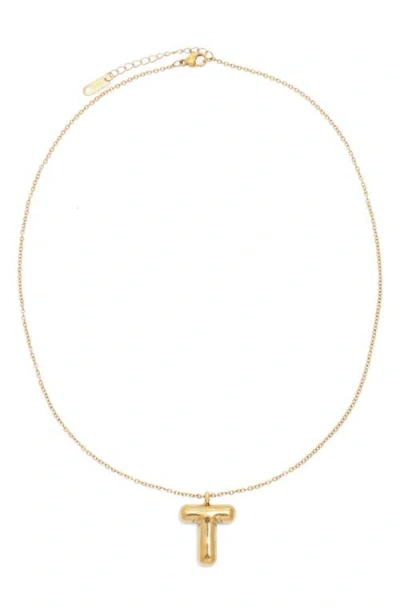 Petit Moments Bubble Initial Necklace In Gold - T