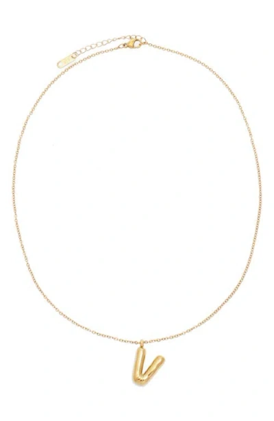 Petit Moments Bubble Initial Necklace In Gold - V