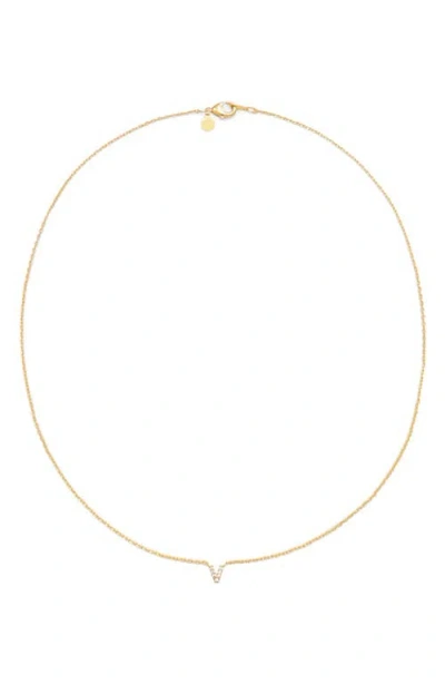Petit Moments Call Me By Your Name Initial Pendant Necklace In Gold - V