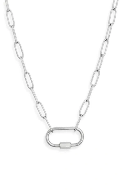 Petit Moments Carabiner Pendant Necklace In Metallic