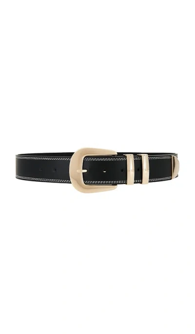 Petit Moments Cher Topstitch Belt In Black