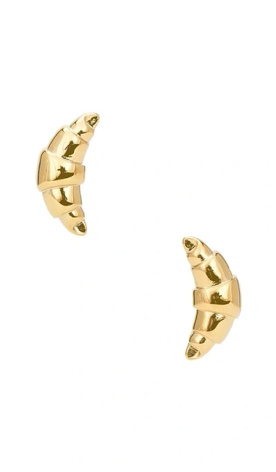 Petit Moments Croissant Earrings In Metallic Gold