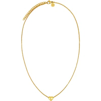 Petit Moments Dainty Heart Initial Pendant Necklace In Gold