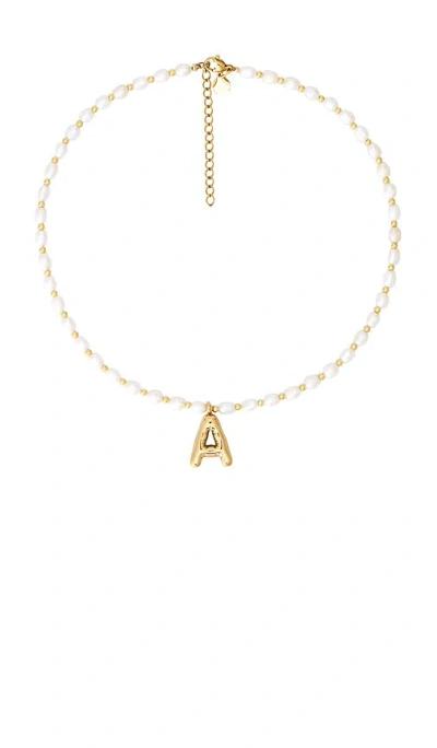 Petit Moments Dainty Ren Bubble Initial Necklace In Gold