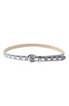 Petit Moments Disc Stud Belt In Light Denim/ Silver