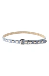 Petit Moments Disc Stud Belt In Light Denim/silver