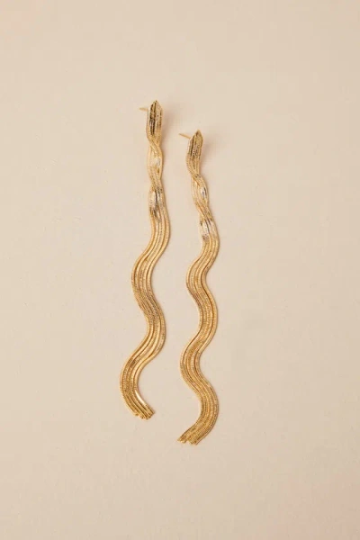 Petit Moments Distinct Elegance 18kt Gold Braided Chain Drop Earrings