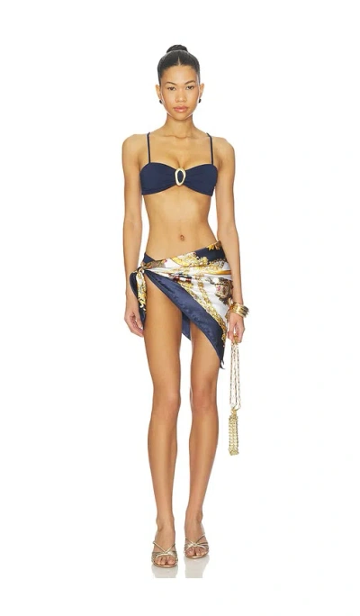 Petit Moments Equestrian Printed Scarf In Metallic