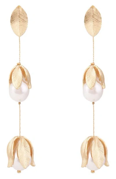 Petit Moments Falcao Linear Drop Earrings In Gold