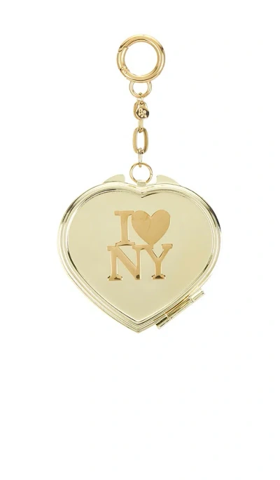 Petit Moments I Love Ny Pill Case Keychain In Gold