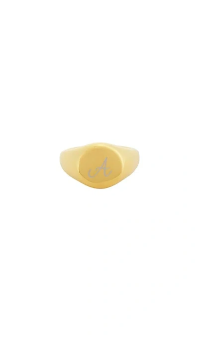 Petit Moments Initial Love Letter Ring In Gold