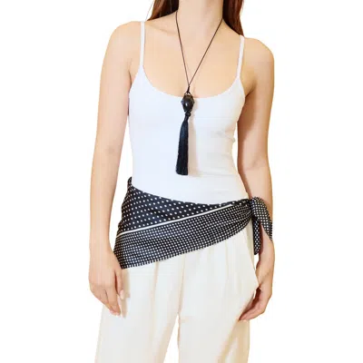 Petit Moments Isabella Polka Dot Square Scarf In Black