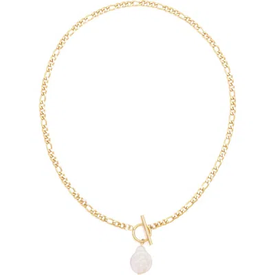 Petit Moments Jade Freshwater Pearl Toggle Necklace In Gold
