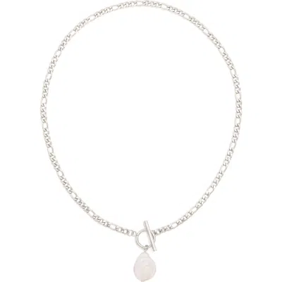 Petit Moments Jade Freshwater Pearl Toggle Necklace In Metallic