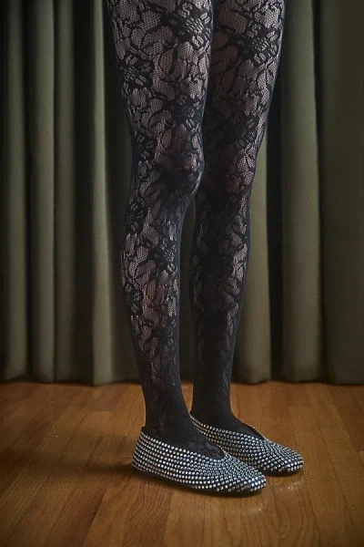 Petit Moments Lace Tights In Black, Women's At Urban Outfitters