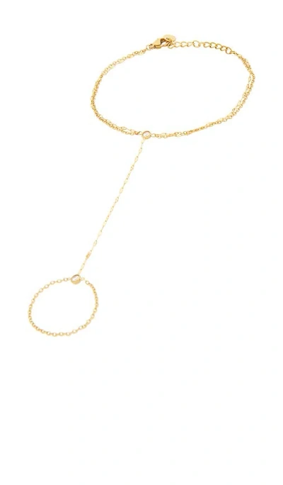 Petit Moments Layered Pave Handchain In Metallic Gold