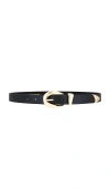 Petit Moments Marisa Leather Belt In Black & Gold