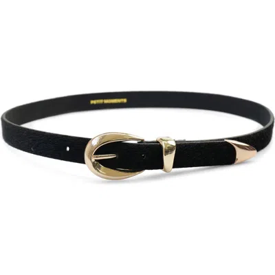 Petit Moments Marisa Leather Belt In Black/gold