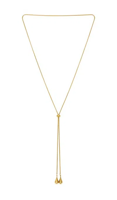 Petit Moments Metal Bolo Lariat Necklace In Metallic Gold