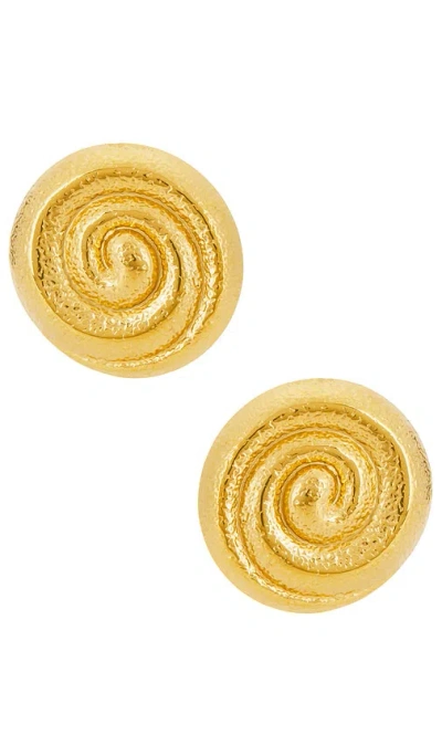 Petit Moments Milan Stud Earrings In Metallic Gold