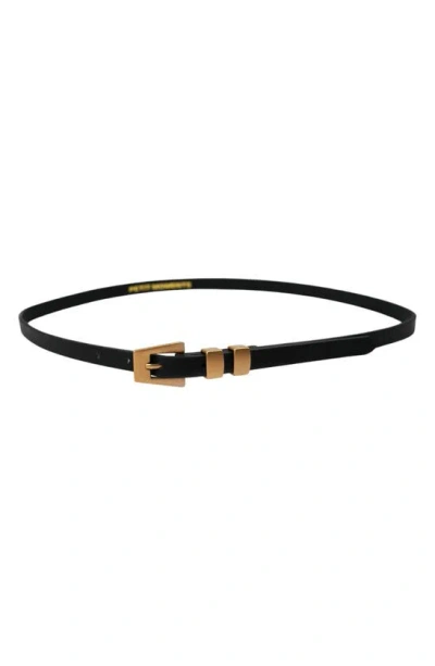 Petit Moments Modern Slim Belt In Black/ Gold