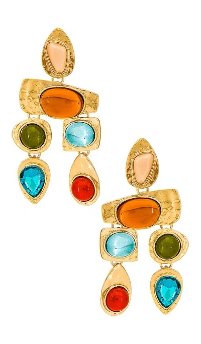 Petit Moments Multi Stone Earrings In Sunset