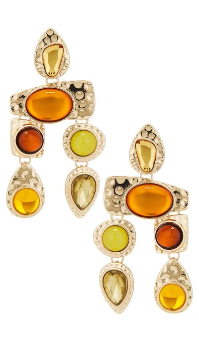 Petit Moments Multi Stone Earrings In Gold