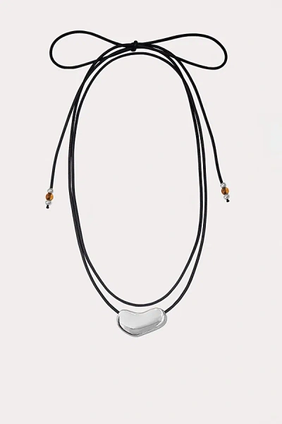 Petit Moments Nugget Corded Tie Necklace In Silver, Women's At Urban Outfitters