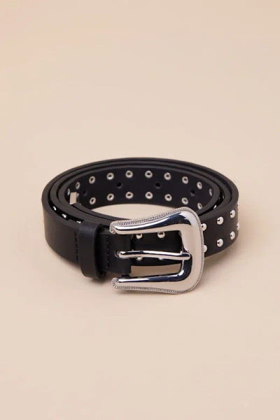 Petit Moments Oakley Black Studded Western Belt