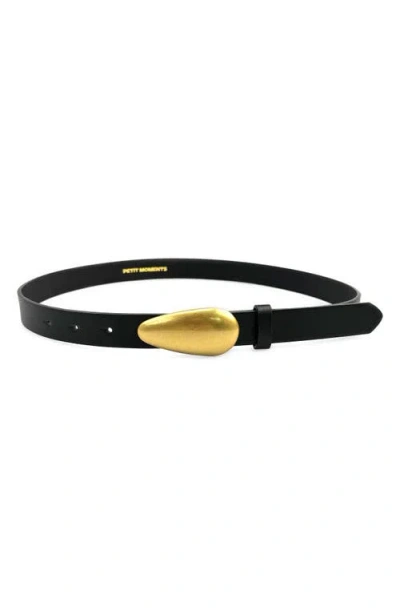 Petit Moments Odessa Faux Leather Belt In Black/gold