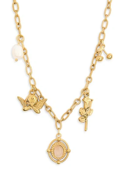 Petit Moments Ornate Charm Necklace In Gold