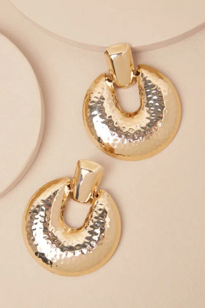 Petit Moments Pamela Gold Textured Statement Earrings