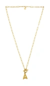 Petit Moments Paperclip Initial Necklace In Metallic Gold
