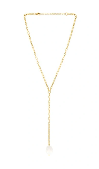 Petit Moments Pearl Drop Lariat Necklace In Gold