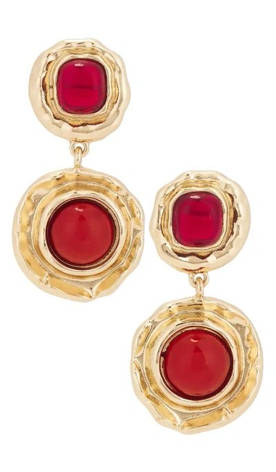 Petit Moments Pica Earrings In 金色 & 红色