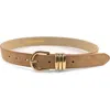 Petit Moments Polished Belt In Tan Suede/gold