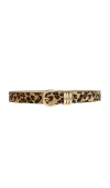 Petit Moments Polished Faux Fur Belt In Leopard & Gold