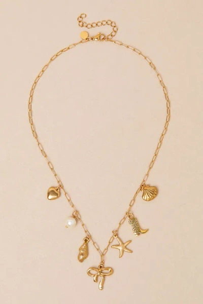 Petit Moments Raye Gold Chain Charm Necklace