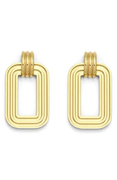 Petit Moments Rectangular Statement Drop Earrings In Gold